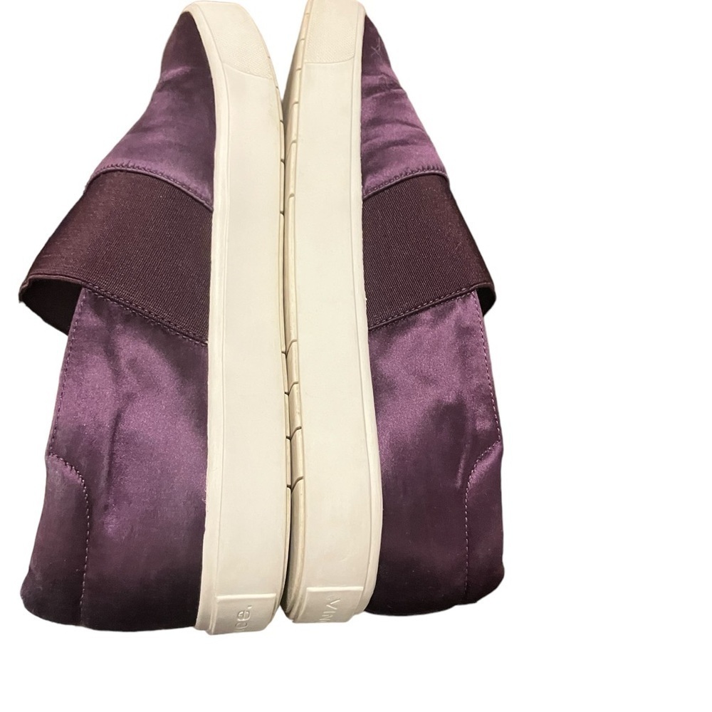 Vince Slip on Shoes Flats Royal Purple Burgundy Crumpled White Trim Size…